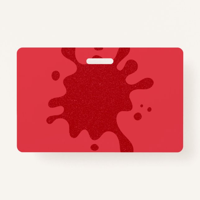 Tomato-Red Splash Custom Name Badge ID Badge (Front)