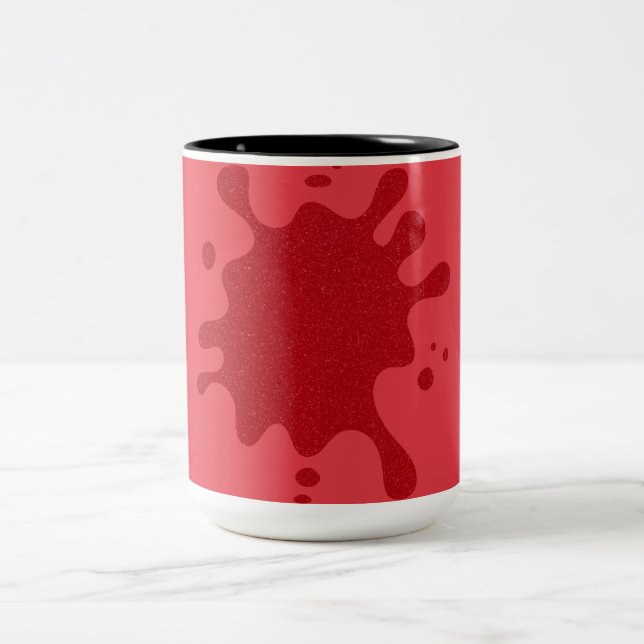 Tomato Red Splash Custom Two-Tone Mug (Center)