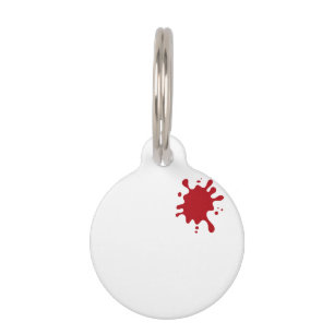 Tomato Red Splash Round Pet Tag – Customisable