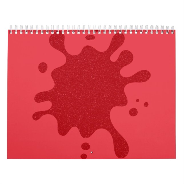 Tomato-Red Splash Wall Calendar – Custom Bulk Gift (Cover)