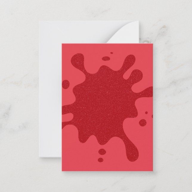 Tomato Red Splat Custom Flat Note Card (Front)