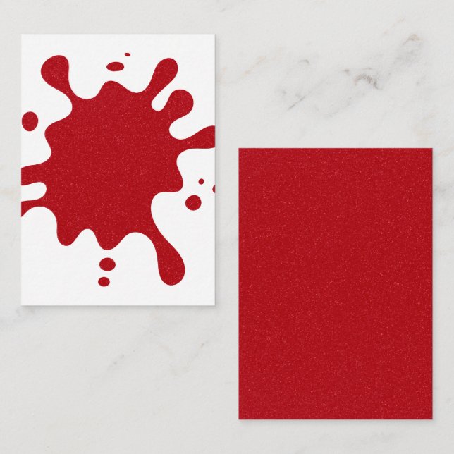 Tomato Red Splat Custom Mini Flat Note Card (Front/Back)