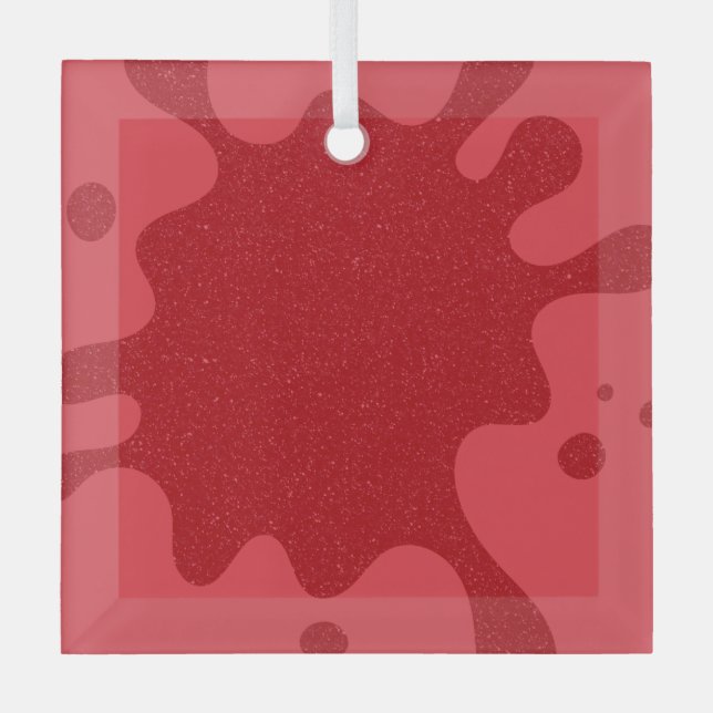 Tomato Red Splatter Glass Ornament – Customisable (Front)
