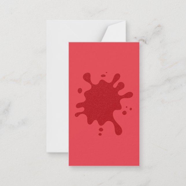 Tomato Red Splatter Mini Flat Card – Customisable (Front)