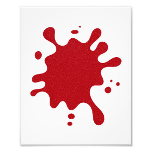 Tomato Red Splatter on White Poster – Customisable