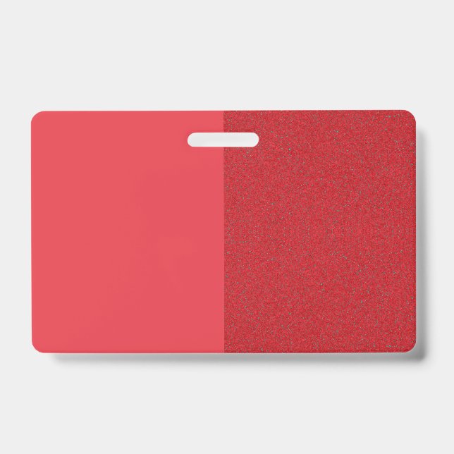 Tomato Red Split Custom Name Badge – Customisable ID Badge (Front)