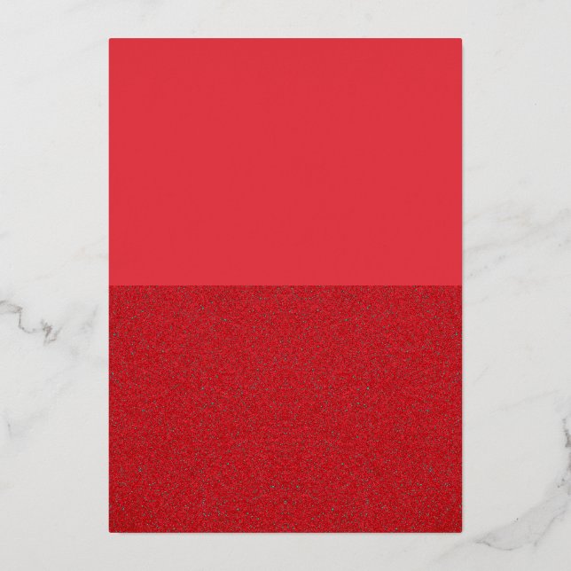 Tomato Red Split Foil Invitation Card – Customise (Front)