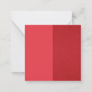 Tomato Red Split-Texture Flat Note Card (Custom)