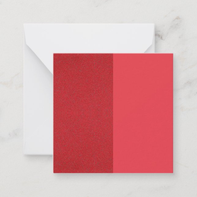 Tomato Red Split-Texture Flat Note Card (Custom) (Front)