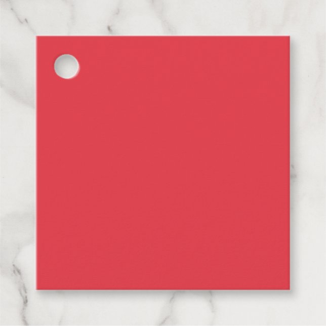 Tomato Red Square Favour Tag with Hole – Customise (Front)