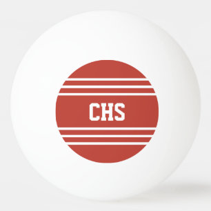 Tomato Red Stripes custom monogram balls