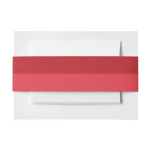 Tomato Red Textured-Top Invitation Belly Band