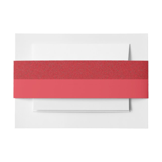 Tomato Red Textured-Top Invitation Belly Band (Front Example)