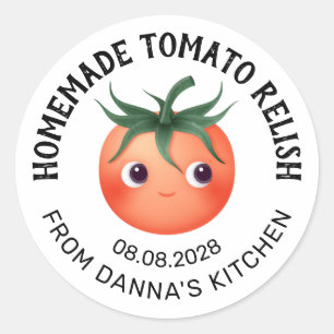 Tomato Relish canning label with baby tomato