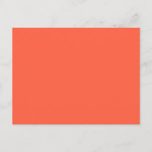 Tomato Salmon Orange Solid Trend Colour Background Postcard