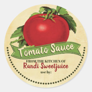 Tomato sauce salsa personalised canning label