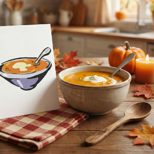 Tomato Soup Bowl with Spoon Invitation