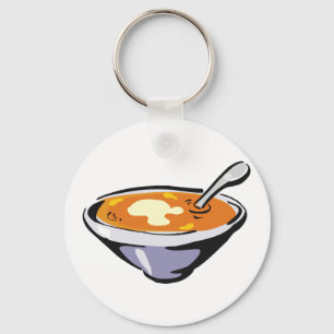 Tomato Soup Bowl with Spoon Key Ring