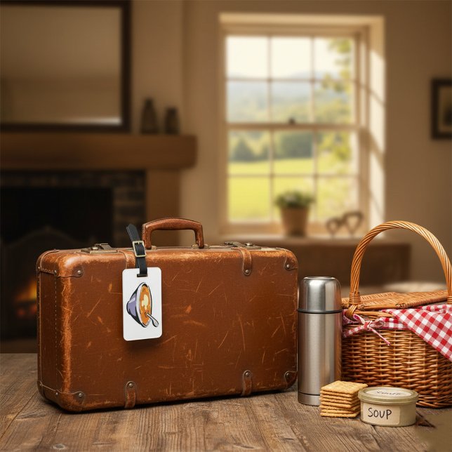 Tomato Soup Bowl with Spoon Luggage Tag (Creator Uploaded)