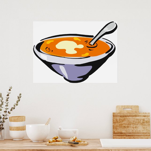 Tomato Soup Bowl with Spoon Poster (Creator Uploaded)