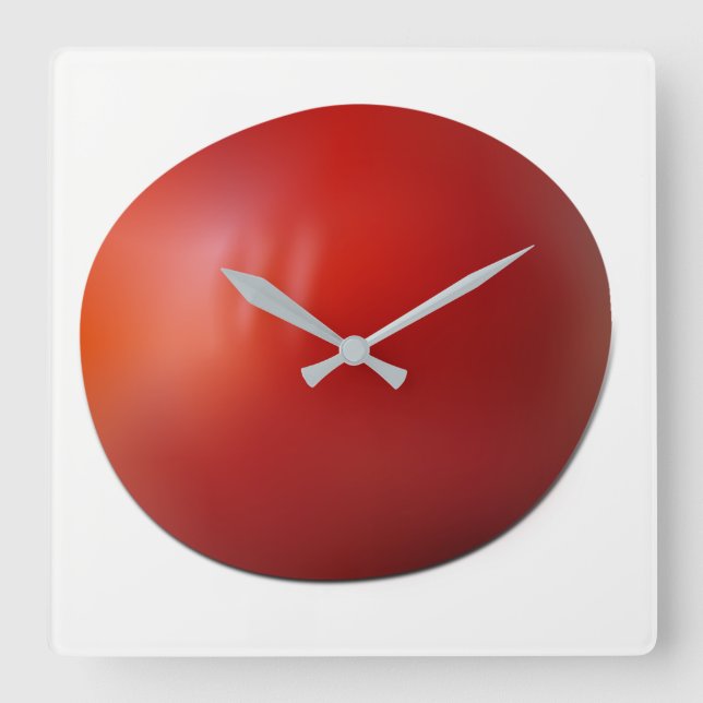 Tomato Square Wall Clock (Front)