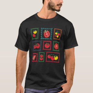 Tomato Stamps Tomato Gardening Homegrown Farmers M T-Shirt