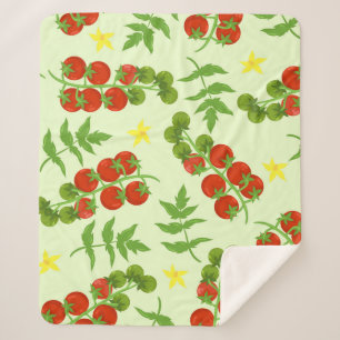 Tomato Tango: Vintage Vegetable Print Sherpa Blanket