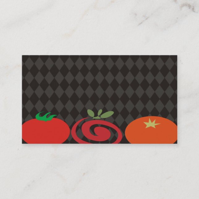 tomato trio cooking culinary catering business car business card (Front)