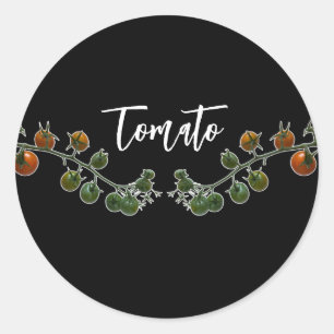 TOMATO VINE PHOTO CLASSIC ROUND STICKER