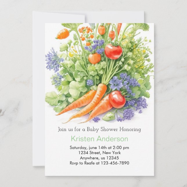 Tomato Vineyard Baby Shower Invitation (Front)