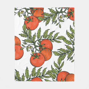 Tomato Vintage: Farm Market Illustration. Fleece Blanket