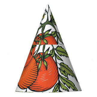 Tomato Vintage: Farm Market Illustration. Party Hat