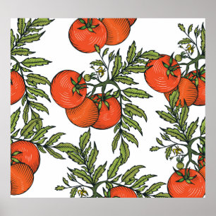 Tomato Vintage: Farm Market Illustration. Poster