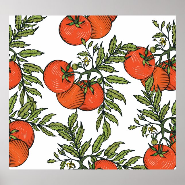 Tomato Vintage: Farm Market Illustration. Poster (Front)