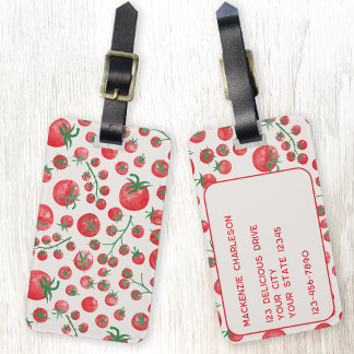 Tomato Watercolor Luggage Tag