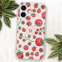 Tomato Watercolor Mediterranean Monogram Initial