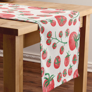 Tomato Watercolor Pattern Short Table Runner