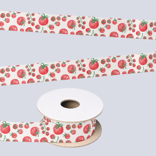Tomato Watercolor Satin Ribbon