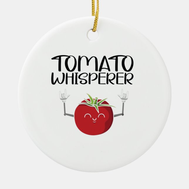 Tomato Whisperer Ceramic Tree Decoration (Front)
