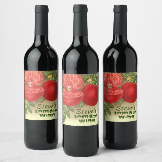 Tomato Wine Artsy personalised distressed font Label