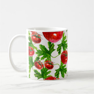 Tomato with Leaves Pattern Coffee Mug