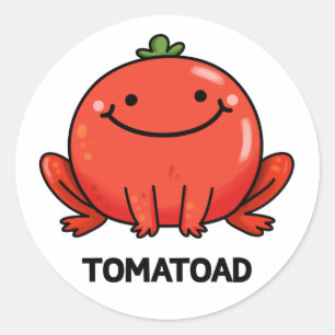 Tomatoad Funny Tomato Toad Pun Classic Round Sticker