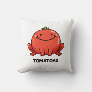 Tomatoad Funny Tomato Toad Pun Cushion