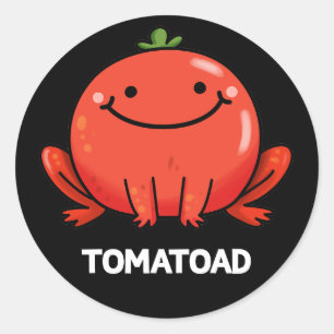 Tomatoad Funny Tomato Toad Pun Dark BG Classic Round Sticker