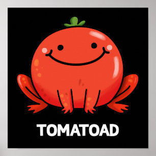 Tomatoad Funny Tomato Toad Pun Dark BG Poster