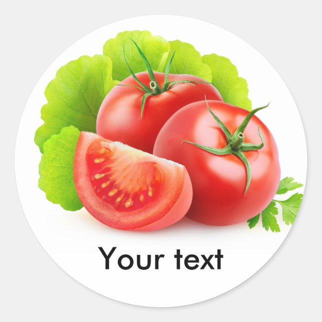 Tomatoes and lettuce classic round sticker (Front)