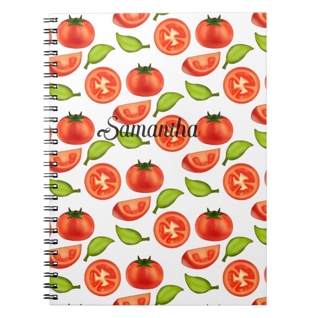 Tomatoes And Oregano Leafs Notebook (Front)