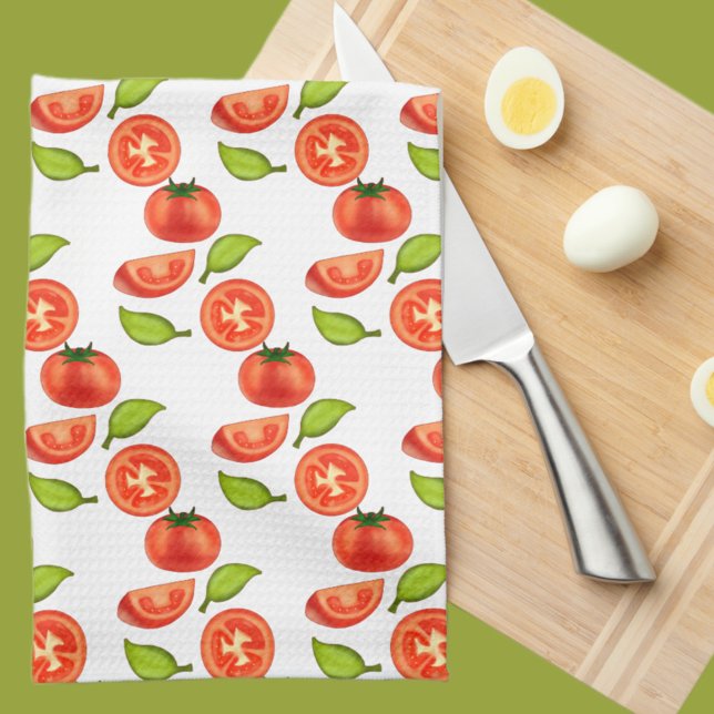 Tomatoes And Oregano Leafs Tea Towel (Creator Uploaded)