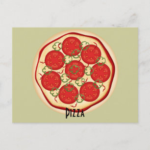 Tomatoes and Peppers Pizza Recipe Card