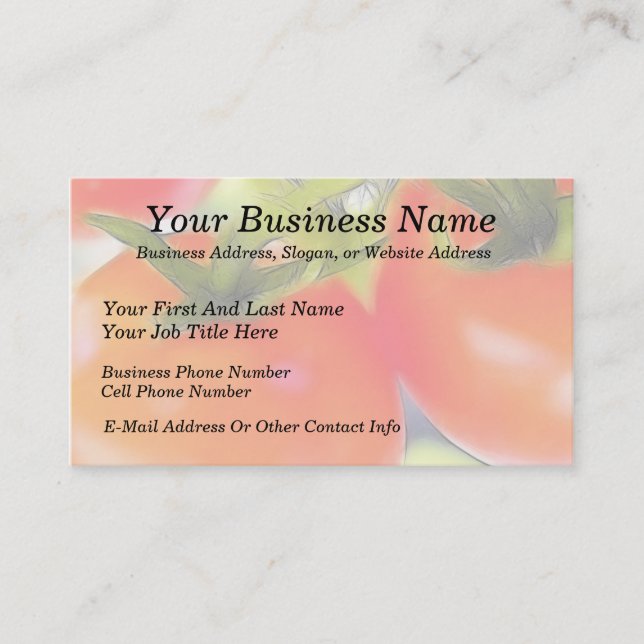 Tomatoes Close Up Business Card (Front)